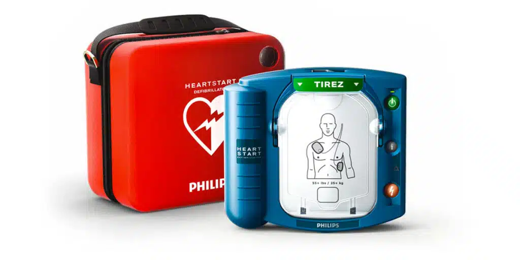 Défibrillateur Philips FRx avec housse rouge rigide